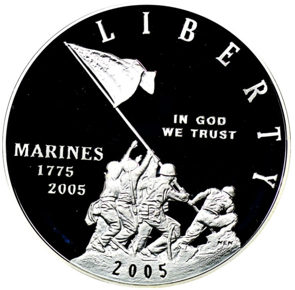 2005-P Marine Corps 230th Anniversary Commemorative $1 Silver Proof OGP
