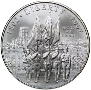 2002-W United States Military Academy Bicentennial Commemorative $1 Silver Uncirculated OGP