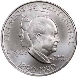 1990-W Eisenhower Centennial Commemorative $1 Silver Uncirculated OGP