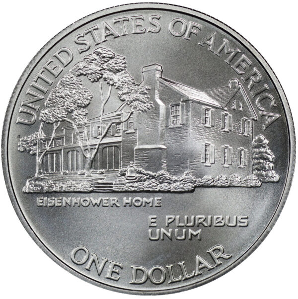 1990-W Eisenhower Centennial Commemorative $1 Silver Uncirculated OGP - Image 2