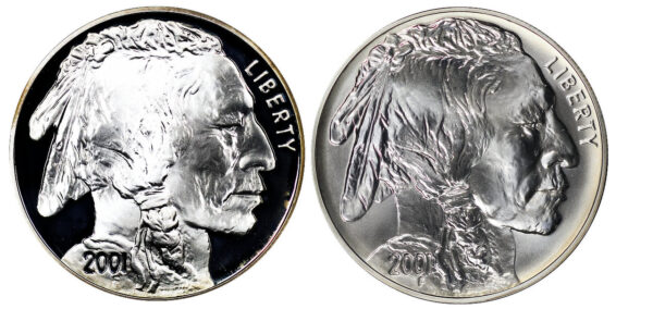 2001-P Two Coin Piece American Buffalo Commemorative $1 Silver Proof OGP