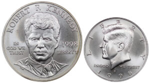 1998-S Two Coin Piece Kennedy Collectors Set Commemorative $1 Silver Uncirculated OGP
