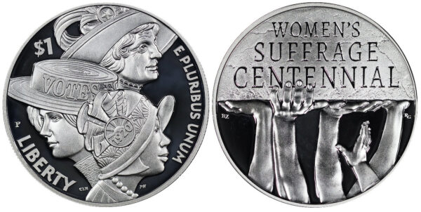 2020-P Two Coin Piece Women's Suffrage Centennial Commemorative $1 Silver Proof OGP