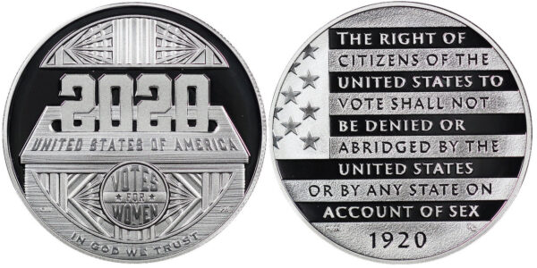 2020-P Two Coin Piece Women's Suffrage Centennial Commemorative $1 Silver Proof OGP - Image 2