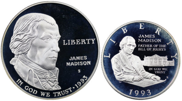 1993-S Two Coin Piece Bill of Rights Commemorative $1 Silver Proof OGP