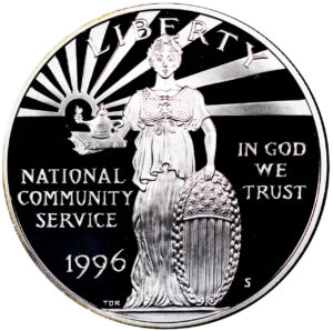 1996-S National Community Service Commemorative $1 Silver Proof OGP