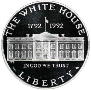 1992-W White House 200th Anniversary Commemorative $1 Silver Proof OGP