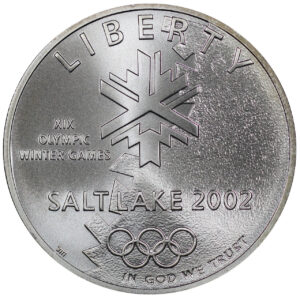 2002-P Salt Lake U.S. Olympic Commemorative $1 Silver Uncirculated OGP