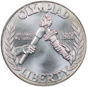1988-D U.S. Olympic Commemorative $1 Silver Uncirculated OGP