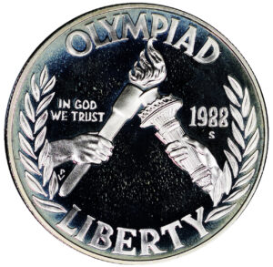 1988-S U.S. Olympic Commemorative $1 Silver Proof OGP