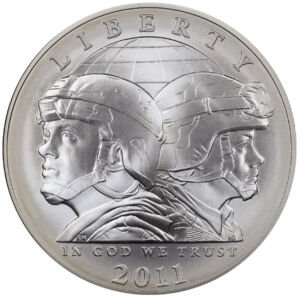 Obverse of this 2011-S United States Army Commemorative $1 Silver Uncirculated OGP