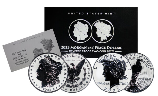 2023-P Morgan and Peace Dollar Reverse Proof Two-Coin Set