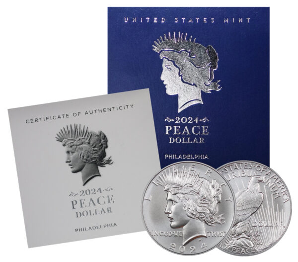 Gallery image of this 2024-P Peace Dollar BU With Box & COA
