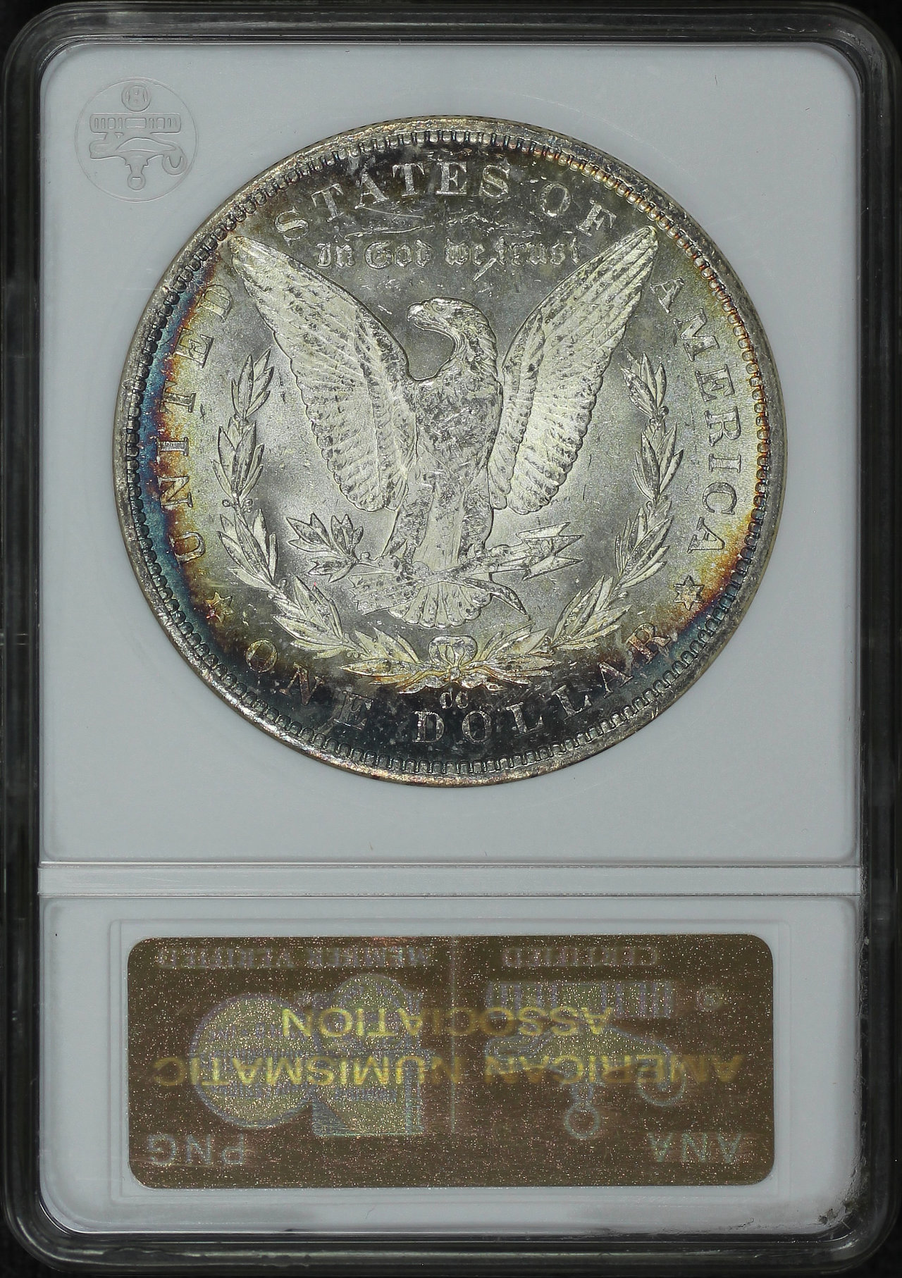 Reverse of this 1893-CC Morgan Dollar ANACS MS-63 PL
