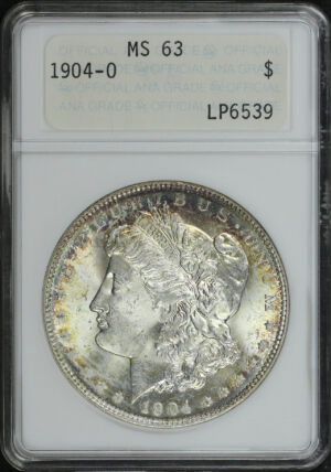 Obverse of this 1904-O Morgan Dollar ANACS MS-63